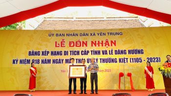 Lễ đón nhận Bằng xếp hạng di tích cấp tỉnh đền thờ Thái úy Lý Thường Kiệt
